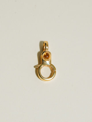 Citrine Mini Jelly Lobby Clasp in Gold Vermeil