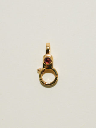 Garnet Mini Jelly Lobby Clasp in Gold Vermeil