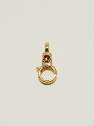 Garnet Mini Jelly Lobby Clasp in Gold Vermeil