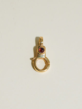 Garnet Mini Jelly Lobby Clasp in Gold Vermeil