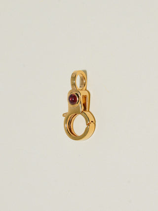 Garnet Mini Jelly Lobby Clasp in Gold Vermeil