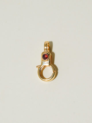 Garnet Mini Jelly Lobby Clasp in Gold Vermeil