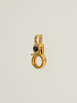 Green Tourmaline Mini Jelly Lobby Clasp in Gold Vermeil