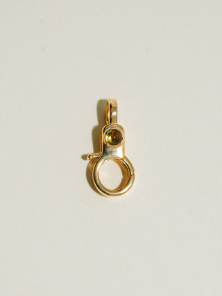 Green Tourmaline Mini Jelly Lobby Clasp in Gold Vermeil