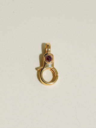 Ruby Mini Jelly Lobby Clasp in Gold Vermeil