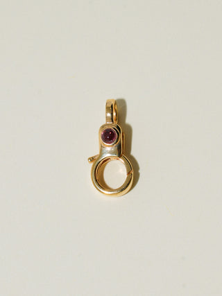 Ruby Mini Jelly Lobby Clasp in Gold Vermeil