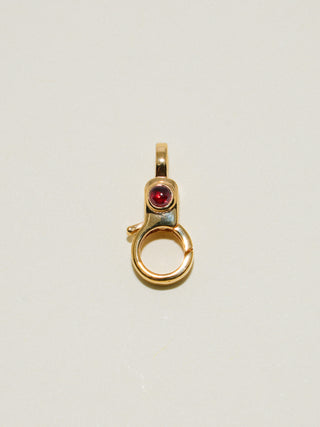 Ruby Mini Jelly Lobby Clasp in Gold Vermeil
