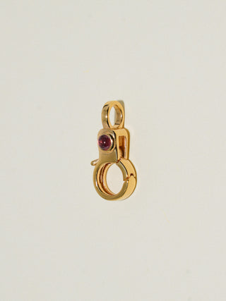 Ruby Mini Jelly Lobby Clasp in Gold Vermeil
