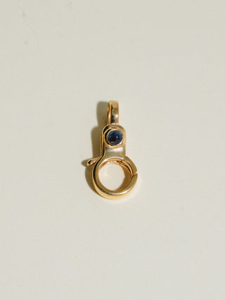 Sapphire Mini Jelly Lobby Clasp in Gold Vermeil