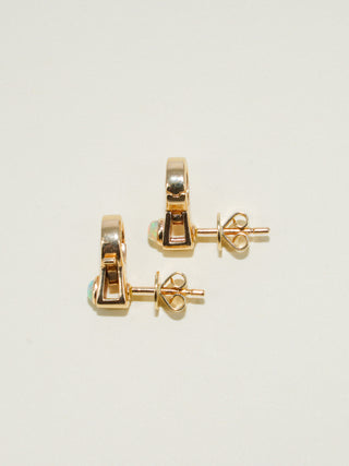 Opal Lobby Earrings in Yellow 14k Gold