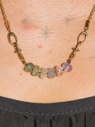 Peacock Fluorite Connector in Yellow 14k Gold