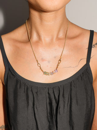 Peacock Fluorite Connector in Yellow 14k Gold