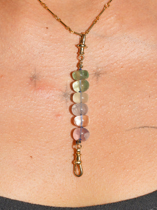 Peacock Fluorite Connector in Yellow 14k Gold