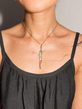 Peacock Fluorite Connector in Yellow 14k Gold