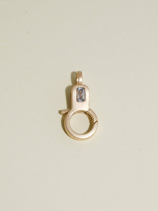 White Diamond Lobby Clasp in Satin Yellow 14k Gold