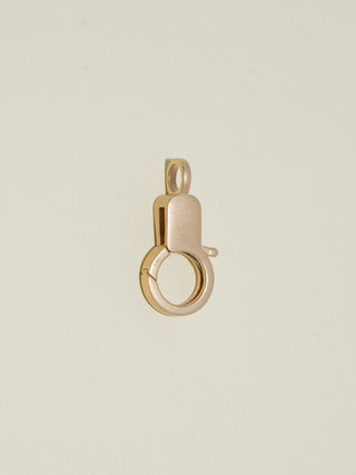 White Diamond Lobby Clasp in Satin Yellow 14k Gold