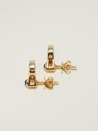 Blue Sapphire Lobby Earrings in Yellow 14k Gold